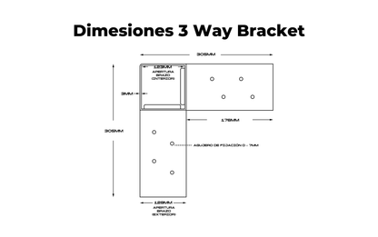 3-WAY Bracket "Acero al Carbón"