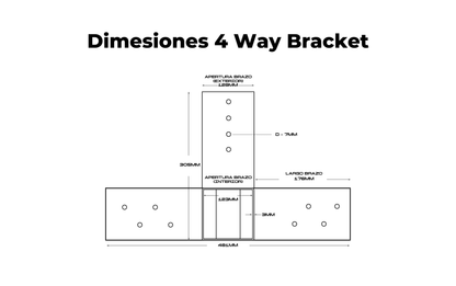 4-WAY Bracket "Acero al Carbón"