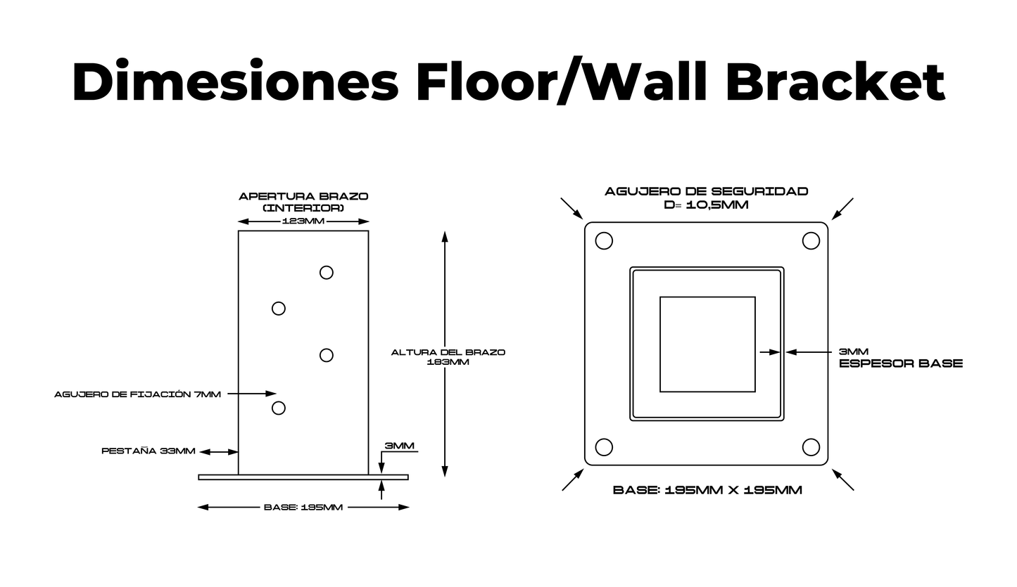 Floor / Wall Bracket "Acero al Carbón"