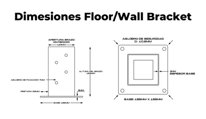 Floor / Wall Bracket "Acero al Carbón"